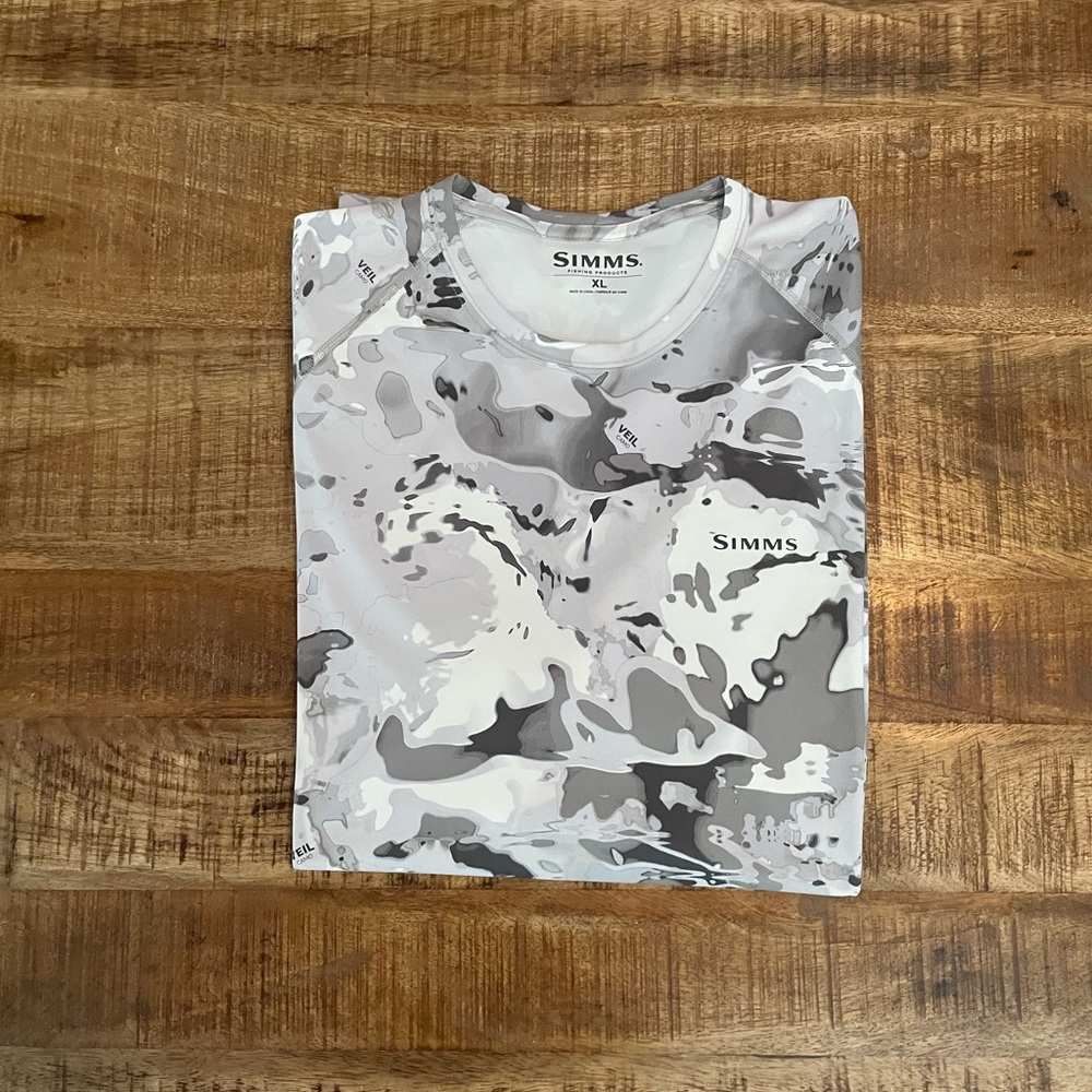 Simms SolarFlex Veil Camo Crewneck Fishing Shirt